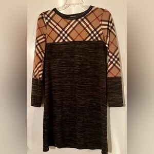 Reborn J Black and Brown Patterned Dress